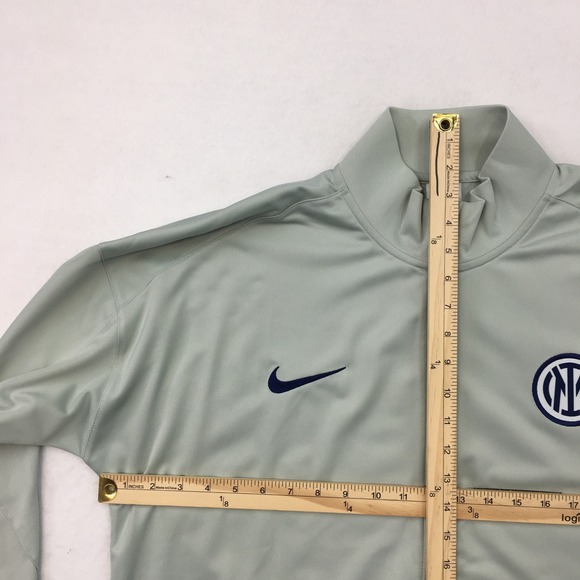 Nike Inter Milan Soccer Track Jacket Full Zip Mens XL Light‎ Grey Dri-FIT - Picture 7 of 8